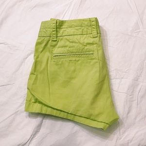Lime Green J Crew Chino Shorts